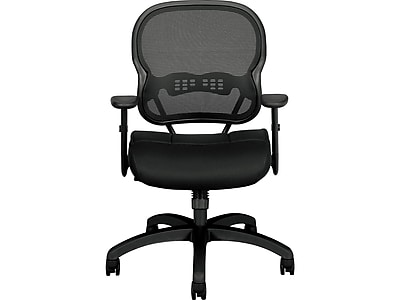 with Height-Adjustable Arms Black HON Wave Mesh Mid-Back Chair 